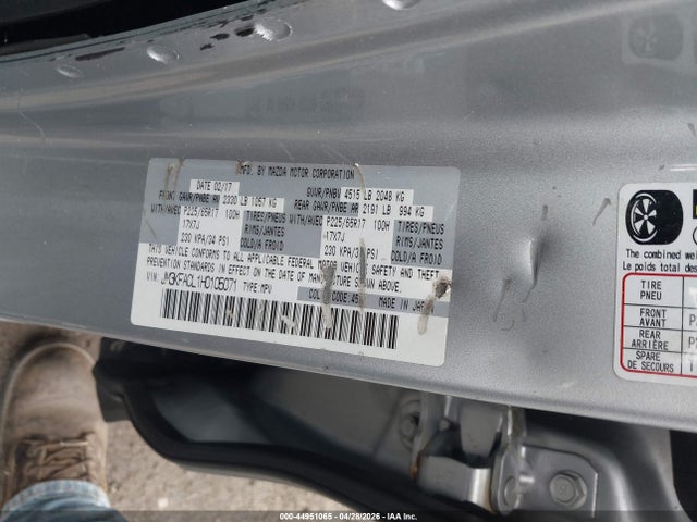 Aukcja sprzedaży 2017 Mazda Cx-5 Touring, vin: JM3KFACL1H0105071, numer aukcji: 44951065