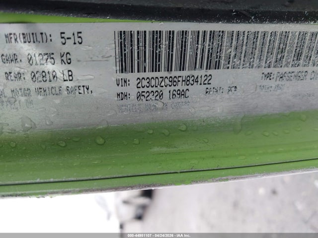 Продаж на аукціоні авто 2015 Dodge Challenger Srt Hellcat, vin: 2C3CDZC96FH834122, номер лоту: 44951107