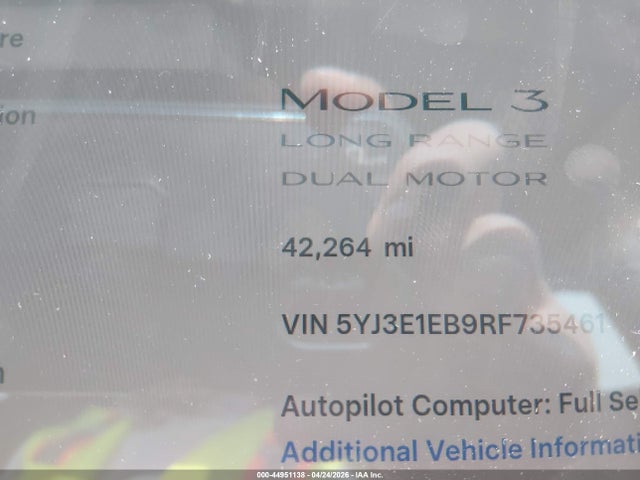 Tesla Model 3 Long Range Dual Motor All-wheel Drive 2024 5YJ3E1EB9RF735461 Image 15