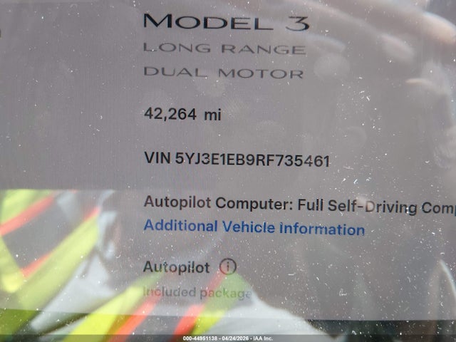 Tesla Model 3 Long Range Dual Motor All-wheel Drive 2024 5YJ3E1EB9RF735461 Image 7