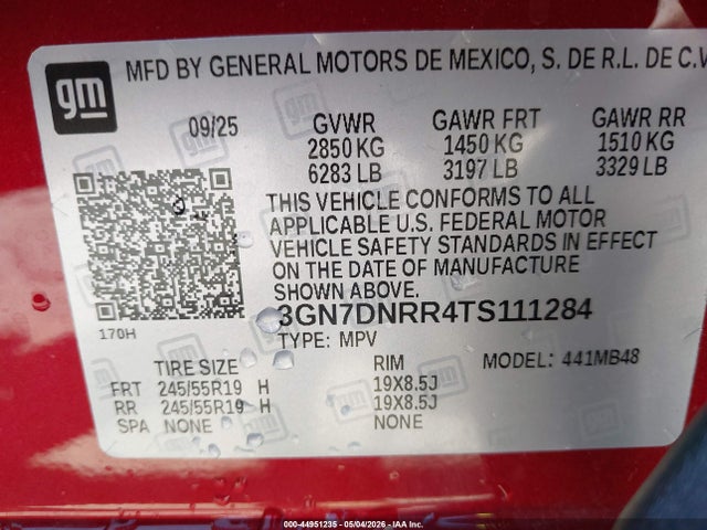 Продаж на аукціоні авто 2026 Chevrolet Equinox Ev Lt 2, Fwd, vin: 3GN7DNRR4TS111284, номер лоту: 44951235