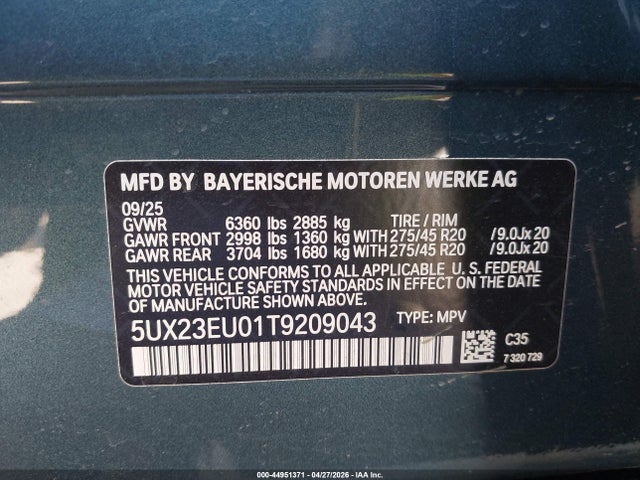 5UX23EU01T9209043 BMW X5 Xdrive40i