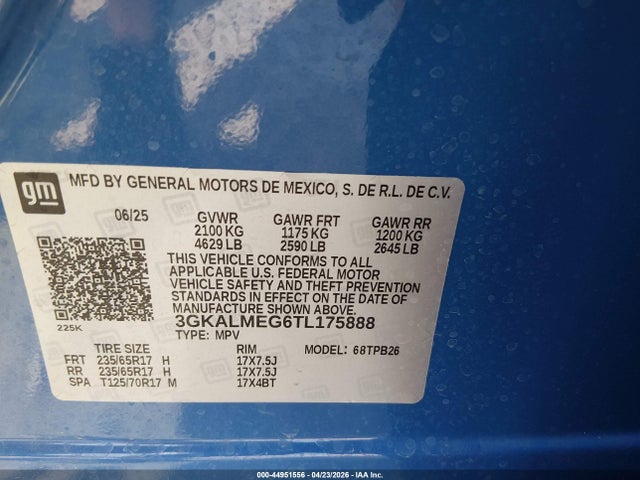 44951556 :رقم المزاد ، 3GKALMEG6TL175888 vin ، 2026 Gmc Terrain Fwd Elevation مزاد بيع