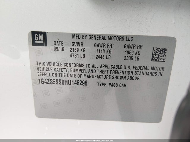 1G4ZS5SS0HU146296 Buick Lacrosse Premium