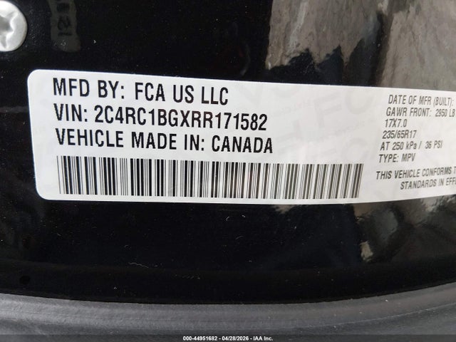 2024 Chrysler Pacifica Touring L მანქანა იყიდება აუქციონზე, vin: 2C4RC1BGXRR171582, აუქციონის ნომერი: 44951682