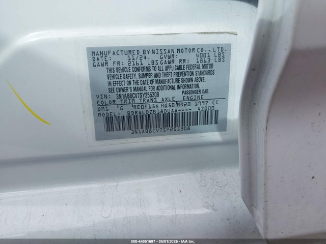 3N1AB8CV7SY255308 Nissan SENTRA SV