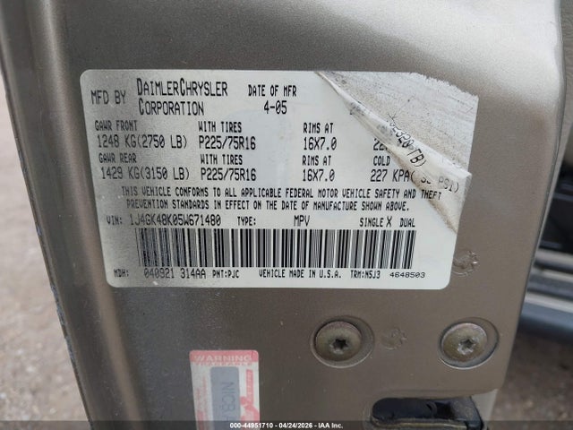 Aukcja sprzedaży 2005 Jeep Liberty Sport, vin: 1J4GK48K05W671480, numer aukcji: 44951710
