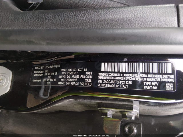 Aukcja sprzedaży 2015 Jeep Renegade Latitude, vin: ZACCJABT3FPC11235, numer aukcji: 44951943