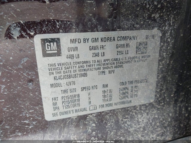 Aukcja sprzedaży 2018 Buick Encore Essence, vin: KL4CJGSB4JB718409, numer aukcji: 44951972