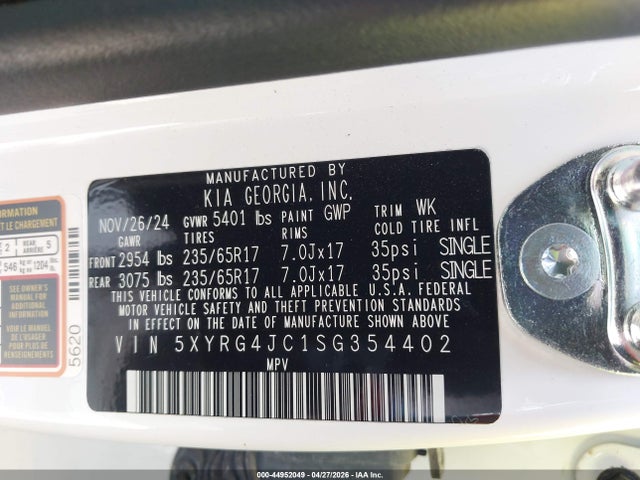 KIA SORENTO LX 2025 5XYRG4JC1SG354402 Image 9
