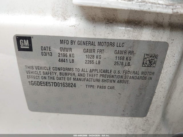 Aukcja sprzedaży 2013 Cadillac Cts Luxury, vin: 1G6DE5E57D0163824, numer aukcji: 44952066