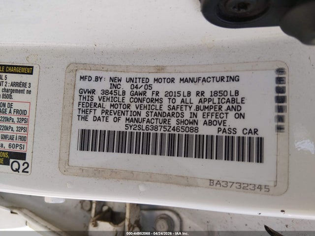 Продажа на аукционе авто 2005 Pontiac Vibe, vin: 5Y2SL63875Z465088, номер лота: 44952068