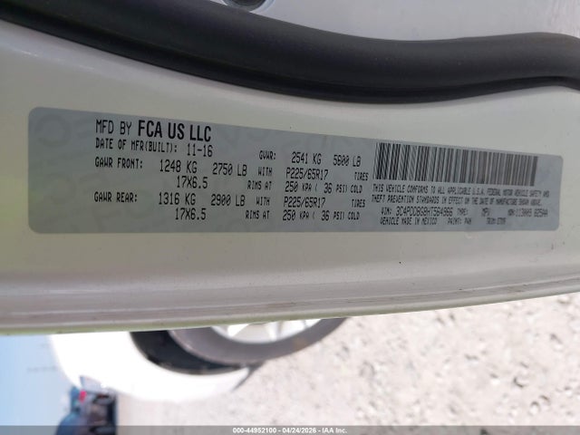Продажа на аукционе авто 2017 Dodge Journey Sxt Awd, vin: 3C4PDDBG8HT564966, номер лота: 44952100