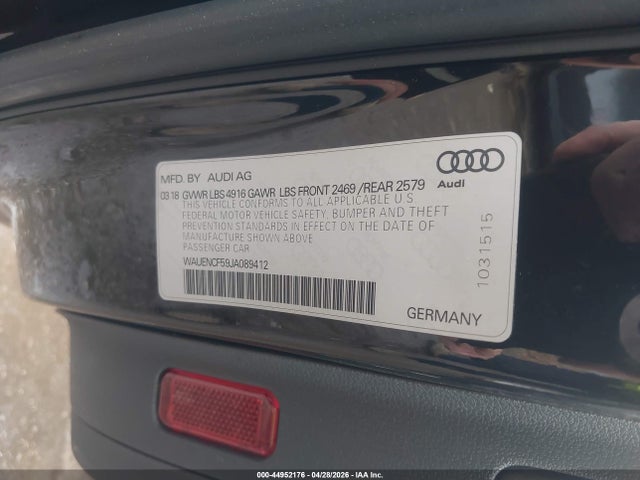 Продажа на аукционе авто 2018 Audi A5 2.0t Premium, vin: WAUENCF59JA089412, номер лота: 44952176