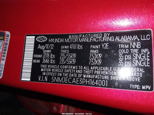Hyundai Tucson Limited 2023 5NMJECAE3PH164001 Image 9