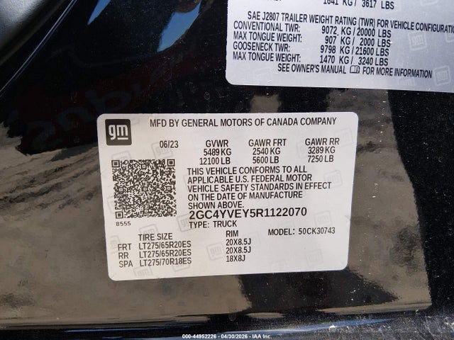Aukcja sprzedaży 2024 Chevrolet Silverado 3500hd 4wd  Standard Bed High Country, vin: 2GC4YVEY5R1122070, numer aukcji: 44952226