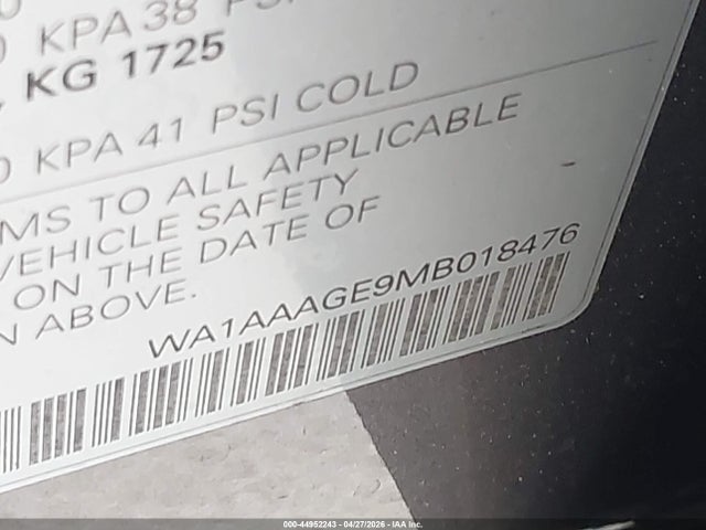 WA1AAAGE9MB018476 Audi E-tron Premium Quattro