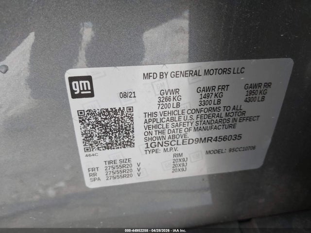 1GNSCLED9MR456035 Chevrolet Tahoe 2wd Commercial Fleet