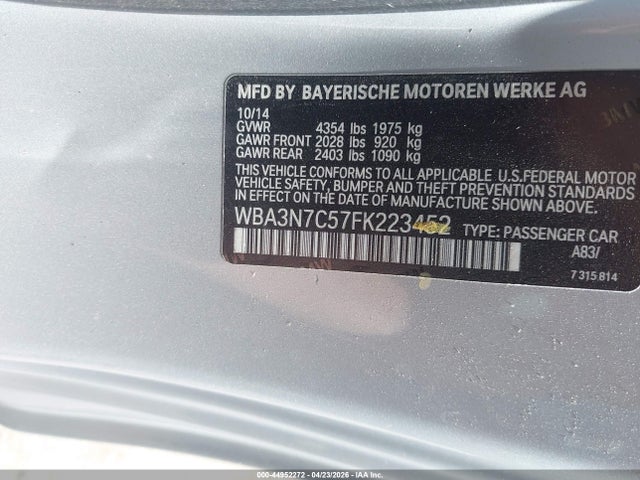 Aukcja sprzedaży 2015 Bmw 428i, vin: WBA3N7C57FK223452, numer aukcji: 44952272