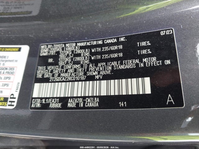 2024 Lexus Nx 250 Premium მანქანა იყიდება აუქციონზე, vin: 2T2GDCAZ2RC010187, აუქციონის ნომერი: 44952291