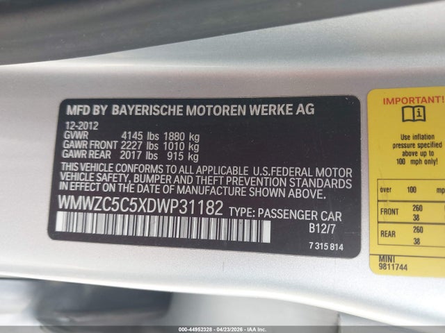 Продаж на аукціоні авто 2013 Mini Countryman Cooper S, vin: WMWZC5C5XDWP31182, номер лоту: 44952328
