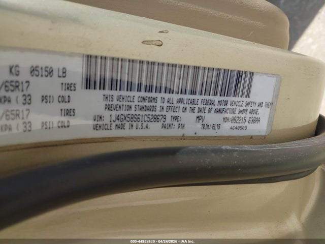 Продажа на аукционе авто 2001 Jeep Grand Cherokee Limited, vin: 1J4GX58S61C528679, номер лота: 44952430