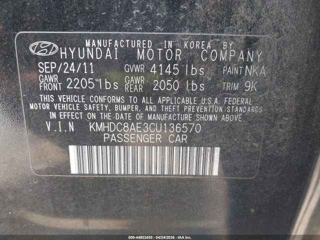 Aukcja sprzedaży 2012 Hyundai Elantra Touring Se, vin: KMHDC8AE3CU136570, numer aukcji: 44952450