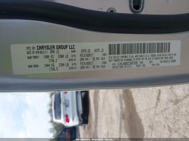 44952532 :رقم المزاد ، 1C4NJRBB2CD657935 vin ، 2012 Jeep Patriot Sport مزاد بيع