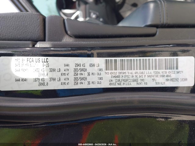 44952665 :رقم المزاد ، 1C4RJFAG0FC116065 vin ، 2015 Jeep Grand Cherokee Altitude مزاد بيع