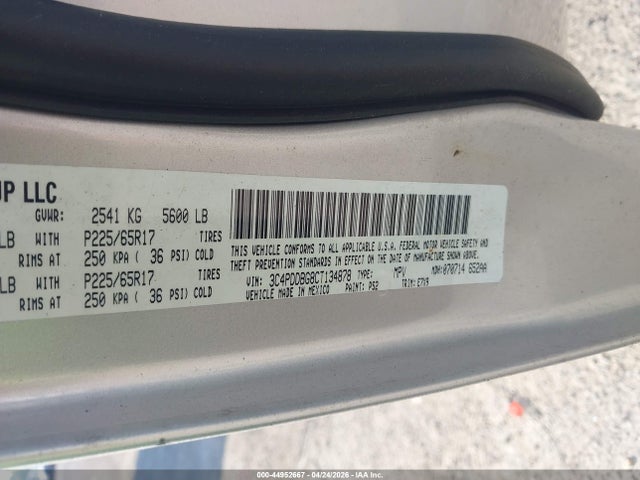 Продажа на аукционе авто 2012 Dodge Journey Sxt, vin: 3C4PDDBG8CT134878, номер лота: 44952667
