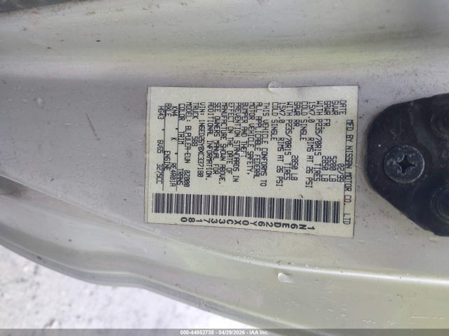 44952735 :رقم المزاد ، 1N6ED26Y0XC337180 vin ، 1999 Nissan Frontier مزاد بيع