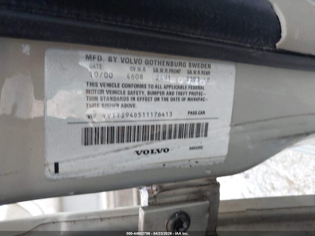 Aukcja sprzedaży 2001 Volvo S80 2.9, vin: YV1TS94D511176413, numer aukcji: 44952796