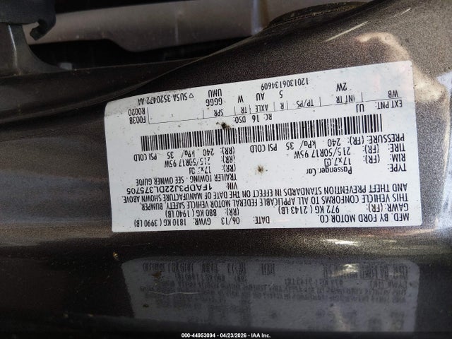 Продаж на аукціоні авто 2013 Ford Focus Titanium, vin: 1FADP3J22DL375705, номер лоту: 44953094