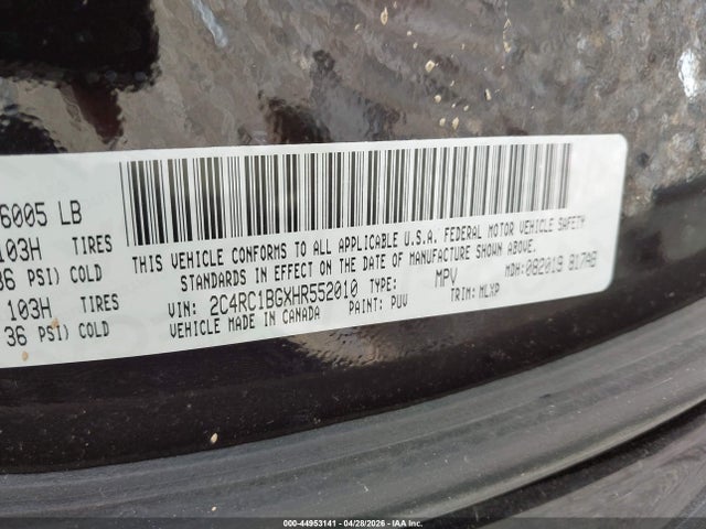 Aukcja sprzedaży 2017 Chrysler Pacifica Touring-l, vin: 2C4RC1BGXHR552010, numer aukcji: 44953141