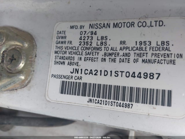 44953225 :رقم المزاد ، JN1CA21D1ST044987 vin ، 1995 Nissan Maxima Gle/gxe/se مزاد بيع