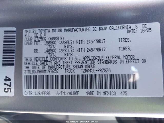 Toyota Tacoma Sr5 2025 3TMLB5JN8SM197658 Image 9
