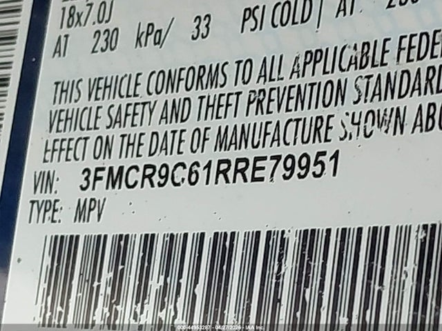 3FMCR9C61RRE79951 Ford Bronco Sport Outer Banks