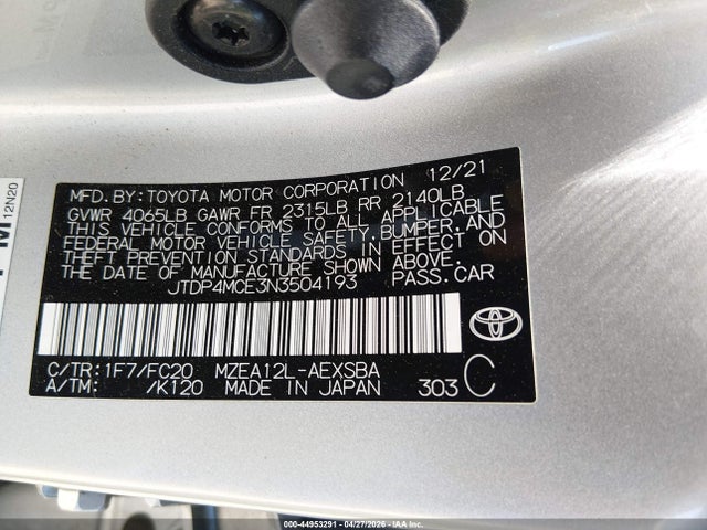 Продаж на аукціоні авто 2022 Toyota Corolla Se, vin: JTDP4MCE3N3504193, номер лоту: 44953291