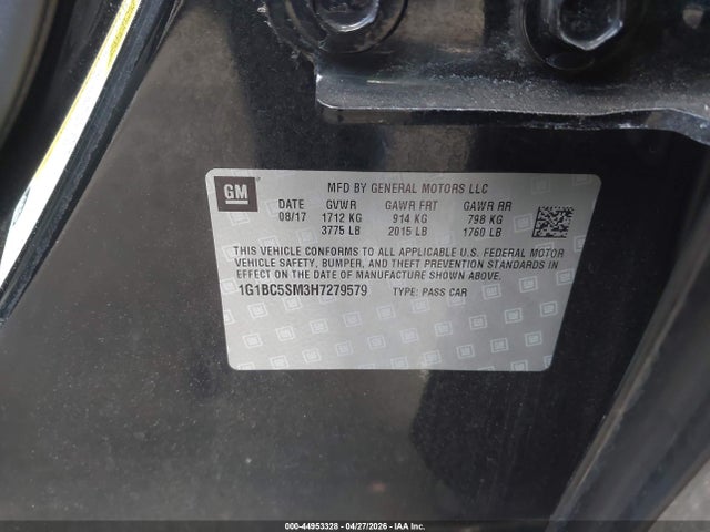 1G1BC5SM3H7279579 Chevrolet Cruze Ls Auto