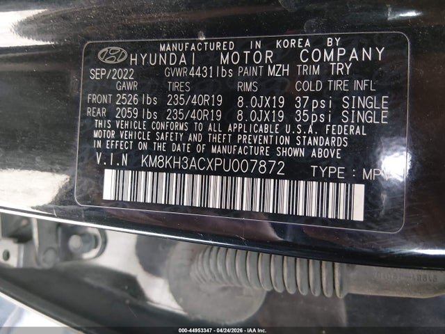 2023 Hyundai Kona N მანქანა იყიდება აუქციონზე, vin: KM8KH3ACXPU007872, აუქციონის ნომერი: 44953347