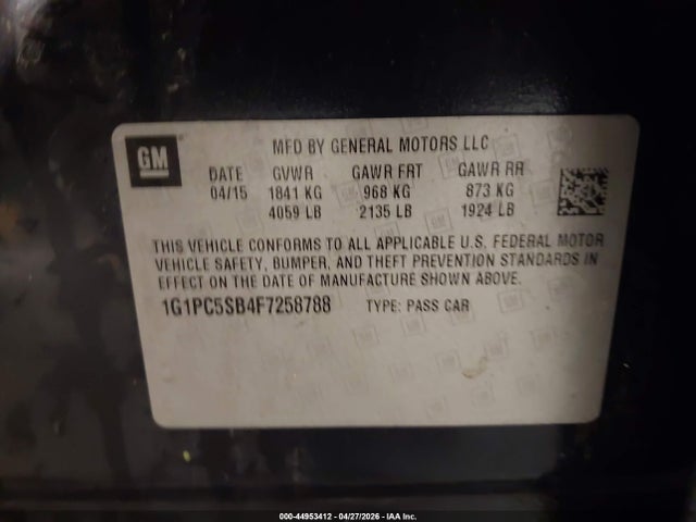 Chevrolet Cruze 1lt Auto 2015 1G1PC5SB4F7258788 Image 9