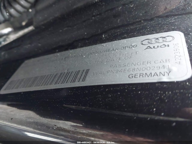 Продажа на аукционе авто 2008 Audi S8 5.2, vin: WAUPN94E68N002941, номер лота: 44953421