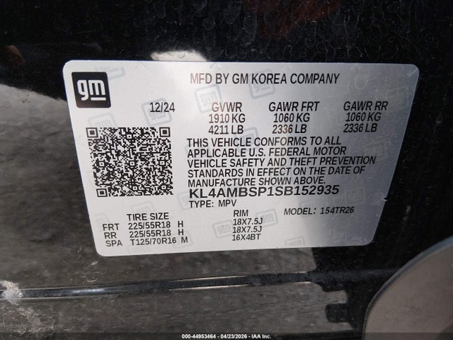 Aukcja sprzedaży 2025 Buick Encore Gx Preferred Fwd, vin: KL4AMBSP1SB152935, numer aukcji: 44953464