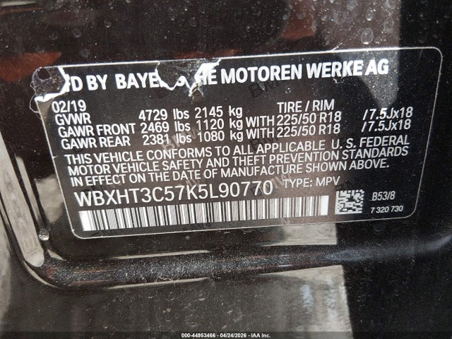 Продажа на аукционе авто 2019 Bmw X1 Xdrive28i, vin: WBXHT3C57K5L90770, номер лота: 44953466