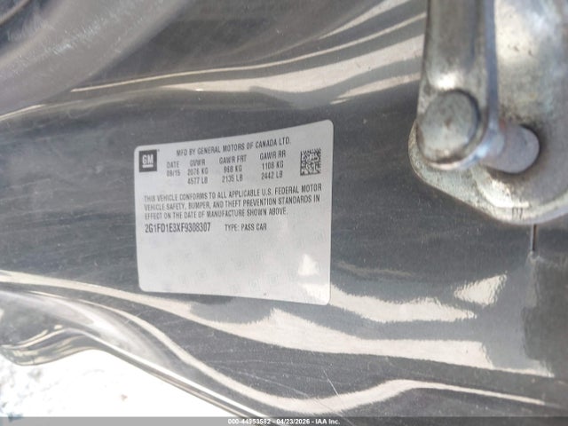 44953582 :رقم المزاد ، 2G1FD1E3XF9308307 vin ، 2015 Chevrolet Camaro 1lt مزاد بيع