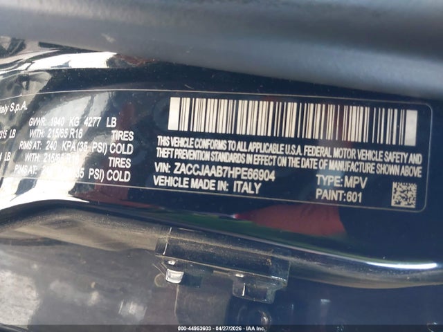 Aukcja sprzedaży 2017 Jeep Renegade Sport Fwd, vin: ZACCJAAB7HPE66904, numer aukcji: 44953603