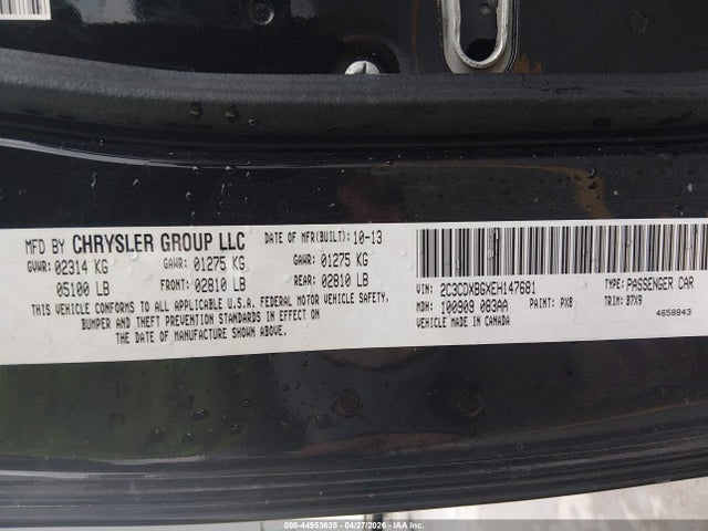 Продаж на аукціоні авто 2014 Dodge Charger Se, vin: 2C3CDXBGXEH147681, номер лоту: 44953635