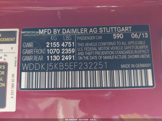 WDDKJ5KB5EF232251 Mercedes-Benz E 350