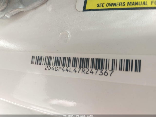 Aukcja sprzedaży 2007 Dodge Grand Caravan Sxt, vin: 2D4GP44L47R247367, numer aukcji: 44953834