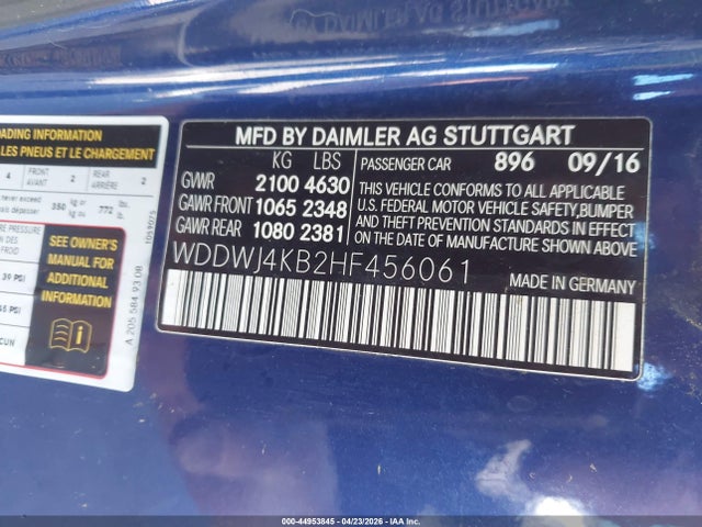 WDDWJ4KB2HF456061 Mercedes-Benz C 300 4matic